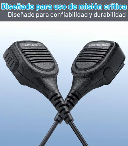 Vista 7 de commountain Micrófono de altavoz para radios Motorola R2, CP100D, CP200D Negro
