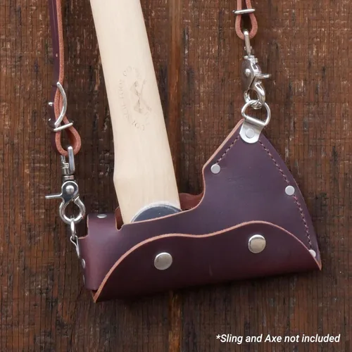 Vista 2 de COUNCIL TOOL Funda de Cuero - Cubierta de Punta de Hacha para Paquete de Manualidades de Madera con Anillas en D para Correa de Hombro, Fabricada