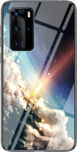 Vista 8 de IVY Funda de cristal templado cielo estrellado para Huawei P40 Pro+ Plus Case - A