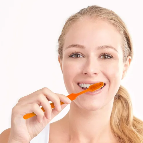 Vista 7 de Reach Crystal Clean - Cepillo de dientes con cerdas firmes, 1 unidad, paquete de 6 Cuello en ángulo, cerdas de dos niveles, limpieza de línea