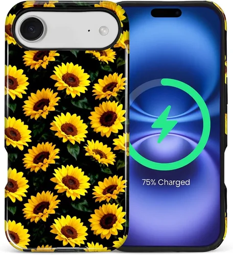 Vista 106 de Funda Compatible con iPhone 13/14 [Compatible con MagSafe] Protección de Doble Capa de Cáscara Dura Híbrida, Funda Magnética Protectora a Prueba