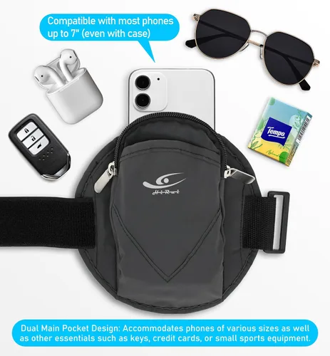 Vista 5 de HiRui Soporte universal cómodo para teléfono, pulsera ajustable para ejercicio, compatible con iPhone 17/16/15/14/Plus/Pro Samsung Galaxy todos