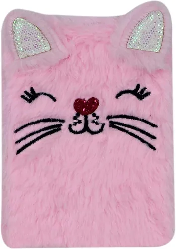 Vista 8 de BOLLEY JOSS Lovely Animal Notebook Kids Plush Diary for Girls Women Teens Cute Cat Fuzzy Journal Writing Pad A6 Ruled 160 Pages