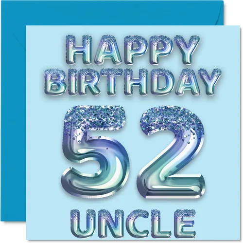 Vista 261 de Stuff4 Tarjeta de primer cumpleaños para niños, globo de fiesta con purpurina azul, tarjetas de feliz cumpleaños para niño de 1 año, nieto, hijo, 57