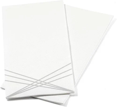 Vista 14 de Paquete de 50 toallas de mano de papel para invitados con sensación de lino, toallas de papel desechables súper absorbentes para baño, fiesta, bodas