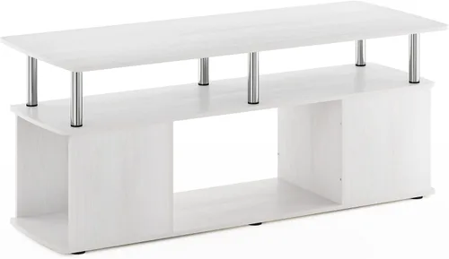 Vista 14 de Furinno Jaya Soporte de TV, centro de entretenimiento de 3 niveles con estante abierto, consola de TV para TV de hasta 50 pulgadas con Roble ámbar