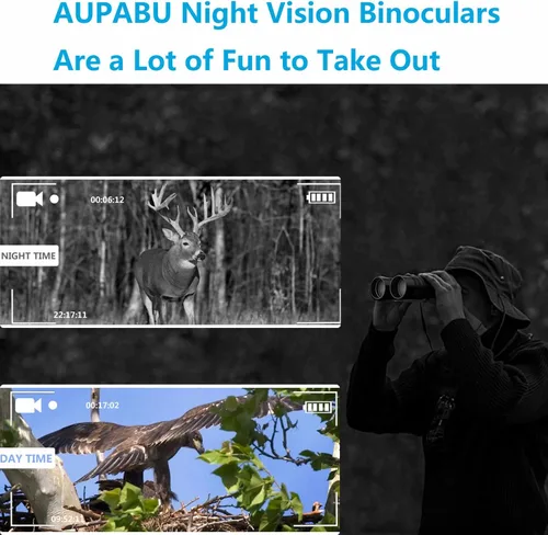 Vista 2 de Prismáticos digitales de visión nocturna para adultos con iluminación infrarroja con zoom para caza, vigilancia, navegación, vida silvestre o pesca