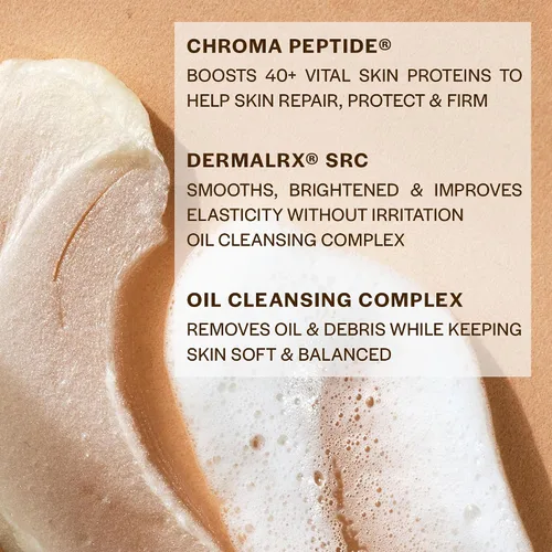 Vista 2 de CHROMAT Detox Face Wash - 3.0 fl oz - El mejor limpiador facial antienvejecimiento para piel madura - Limpiador péptido exfoliante suave con aceites