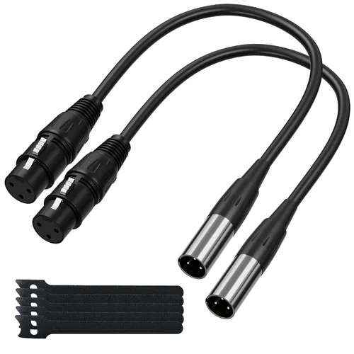 Vista 7 de Elecan Adaptador de cable de micrófono XLR macho a mini XLR hembra (TA3F) de 3 pines, paquete de 2 unidades para cámara Blackmagic Pocket Cinema