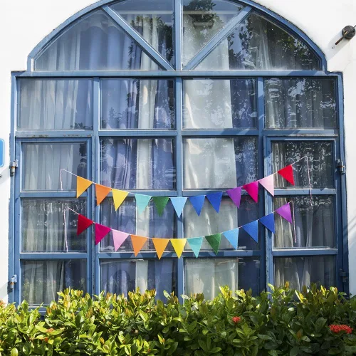 Vista 3 de Banderines de tela de fieltro arcoíris, 24 unidades/16.4 pies (paquete de 2) carteles decorativos para fiestas de cumpleaños, baby shower