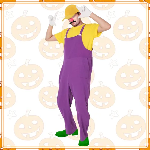 Vista 5 de Disfraz de fontanero malo para Halloween, 8 piezas, para adultos