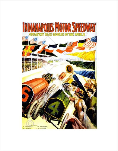 Vista 6 de The Art Stop Sport Race Indianapolis Motor Speedway Car Flag Indy 500 Impresión enmarcada B12X11273