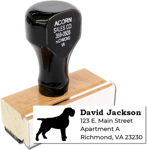 Vista 172 de Airedale Terrier Address Stamp, Custom Airedale Terrier Hand Stamp for Dog Lovers, Duo Rubber Return Address for Pet Owners Montaje manual Duo