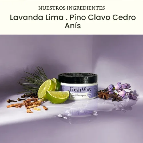 Vista 2 de Fresh Wave Gel eliminador de olores de lavanda, 7 onzas, paquete de 3, absorbentes de olores más seguros para el hogar, eliminador de olores natural