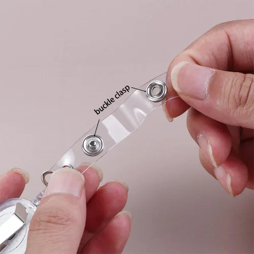 Vista 5 de Lindo soporte retráctil de acrílico para tarjetas de identificación, clips de tarjeta de identificación de exposición, soporte para tarjetas