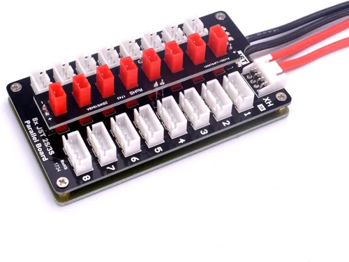 Vista 3 de YoungRC JST Junta de carga paralela 2-3S Tablero de carga de equilibrio de batería Lipo con conectores JST para helicóptero RC Drone