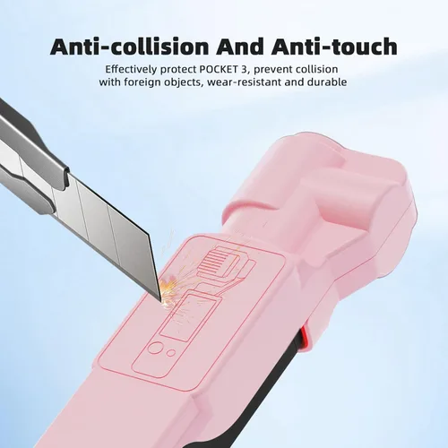 Vista 5 de BRDRC Pocket 3 Funda protectora para Xtra Muse Gimbal Lens Cap Protector de pantalla para DJI Osmo Pocket 3 Creator Combo/Xtra Muse Accesorios (rosa)