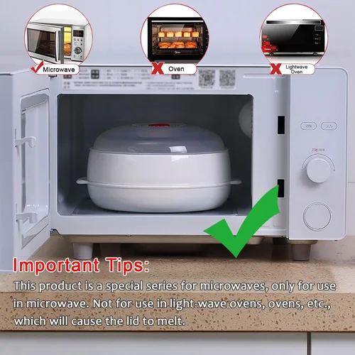 Vista 7 de Vaporizador de verduras para microondas, vaporizador de microondas para verduras, tazón de calefacción para microondas, micro utensilios de cocina