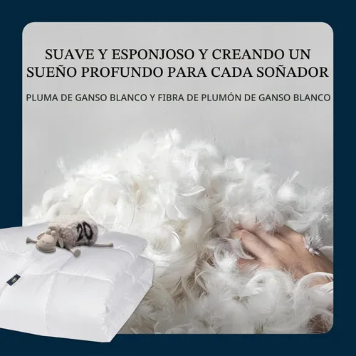 Vista 3 de Serta Edredón de fibra de plumón de ganso tamaño King de gran tamaño, funda de edredón 100% algodón, edredón hipoalergénico de lujo de hotel