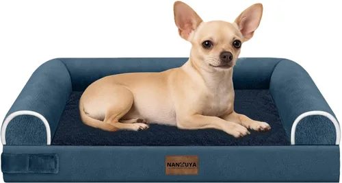 Vista 39 de NANUYA - Cama ortopédica para perros de tamaño mediano/grande, lavable: Camas con almohada para perros de tamaño mediano/grande, sofá de espuma