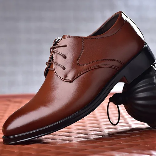 Vista 2 de Zapatos de vestir casuales para hombres y hombres, zapatos de vestir de estilo moderno, transpirables, con cordones, para hombre
