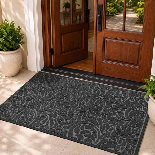 Vista 34 de Yimobra Tapete para puerta de entrada exterior, 29.5 x 17 pulgadas, impermeable, resistente, para puerta delantera, tapete antideslizante resistente
