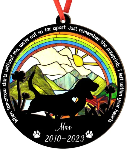 Vista 83 de Adorno personalizado para atrapasoles de sabueso afgano, adorno de Navidad de sabueso afgano, regalo para perro amante, sabueso afgano conmemorativo