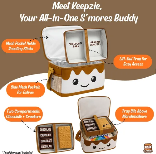 Vista 3 de THE S'MORES COMPANY - Organizador de S'mores con bandeja, kit de caja de aperitivos S'mores para suministros de S'mores, accesorios de camping