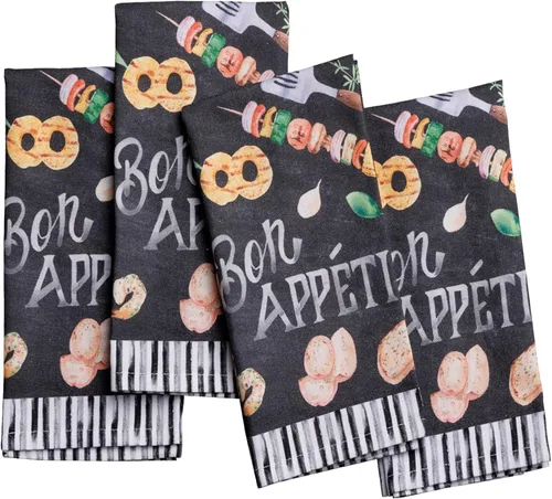 Vista 56 de Maison d' Hermine Juego de 4 servilletas de tela 100% algodón, suaves y duraderas, servilletas cuadradas reutilizables para uso diario, lavables