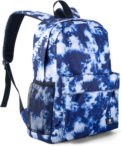 Vista 7 de Fenrici - Mochila para niñas, niños y adolescentes, mochila reciclada para laptop, de 16 x 13.5 pulgadas, L, Impresión de tiburón azul.