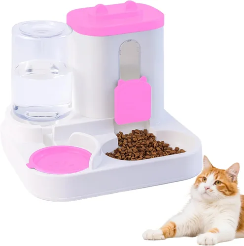 Vista 11 de Conjunto de Comedero y Dispensador de Agua por Gravedad para Mascotas, Comedero Automático para Perros y Dispensador de Agua para Perros, Gatos