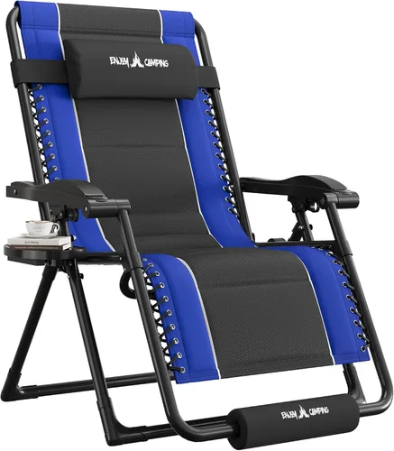 Vista 8 de UDPATIO Silla de gravedad cero de gran tamaño, reclinable acolchado completo para exteriores, asiento reclinable ajustable plegable para patio