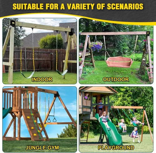 Vista 6 de BETOOLL A-Frame - Juego de 1 soporte para columpio de alta resistencia, incluye accesorios de montaje, ideal para parques infantiles interiores