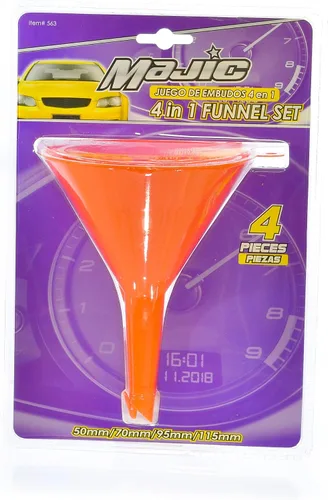 Vista 2 de Majic Juego de embudo de plástico de 4 piezas de 4 tamaños para aceite, gas y líquidos de automóvil