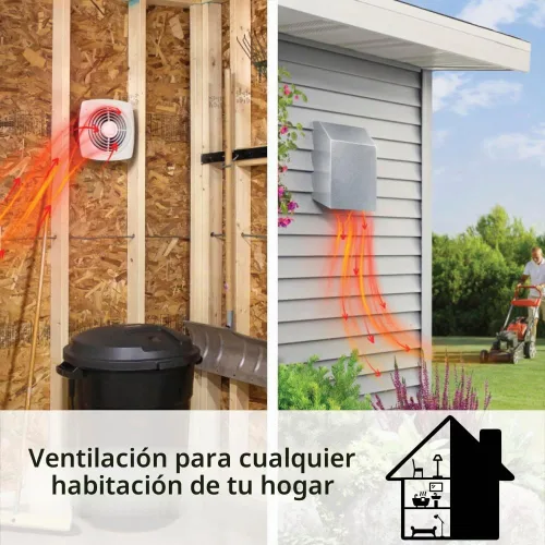 Vista 4 de Broan-NuTone 509 - Ventilador de ventilación a través de la pared, cubierta blanca, 200 CFM, 8.5 Sones, 8