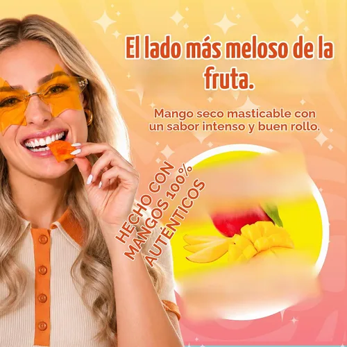 Vista 3 de Chici Mama Mango Bites - Limada de frambuesa azul, aperitivo de mango seco, paquete de 2