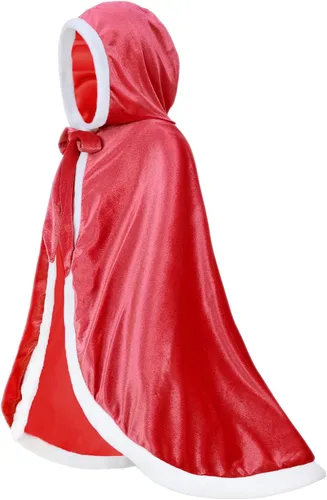 Vista 3 de Century Star Capa de princesa de piel para niña con capucha capa para niñas pequeñas disfraz de Navidad y Halloween