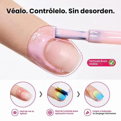 Vista 7 de Beetles - Látex líquido sin olor para uñas, 0.5 onzas líquidas, color rosa