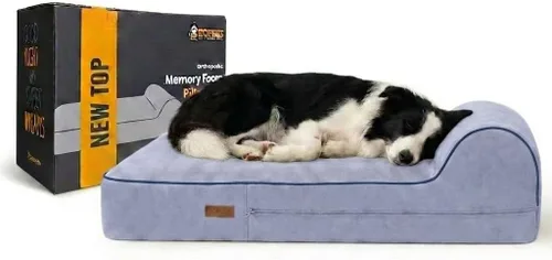 Vista 9 de Kopeks – Cama ortopédica de perro con espuma de memoria, con almohada y forro impermeable , L, Marrón Chocolate