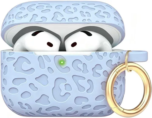 Vista 17 de Compatible con funda AirPods Pro 2019, Gawnock Funda de silicona suave y flexible para funda AirPods Pro para mujeres y niñas con llavero (Caqui)