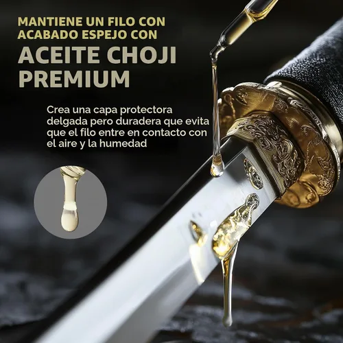 Vista 2 de Basic Katana Cleaning Kit with 5 pcs Cleaning Cloths and Bottle of Choji Oil - Maintenance Care Set for Samurai Swords - Care for Samurai Japanese