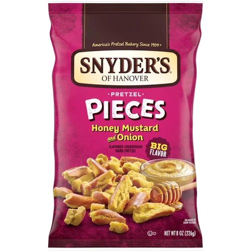 Vista 12 de Snyder's of Hanover Piezas de pretzel, miel mostaza y cebolla, 3.25 oz, 6