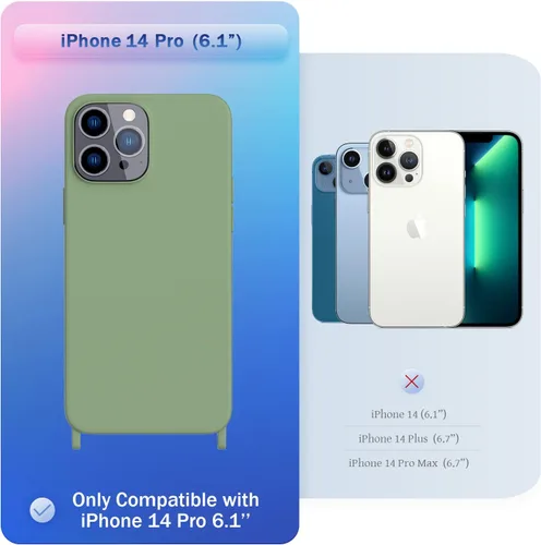 Vista 120 de Funda compatible con iPhone 8 Plus, iPhone 7 Plus/6 Plus/6S Plus con cordón, funda cruzada para iPhone con correa ajustable de silicona para iPhone