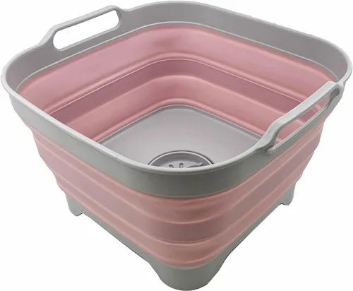 Vista 12 de SAMMART Sartén plegable de 10 L (2.64 galones) con tapón de drenaje, lavabo plegable, tina portátil para lavar platos, bandeja de almacenamiento