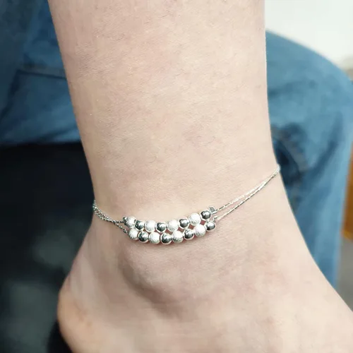 Vista 7 de Ankle Bracelets for Women Girls,Adjustable Silver Anklet for women 14K Chain Anklets Summer Beach Foot for Teen Girls