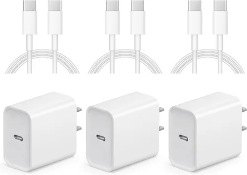 Vista 10 de Cargador para iPhone 17 16 15 de carga rápida - 2 unidades, 20 W, USB C, bloque de carga con cable tipo C de 6 pies compatible con iPhone 17/17