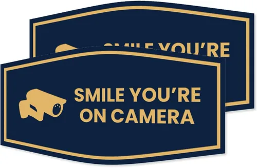 Vista 34 de Fancy Smile You're On Camera Letrero (negro) - Mediano (1 unidad)