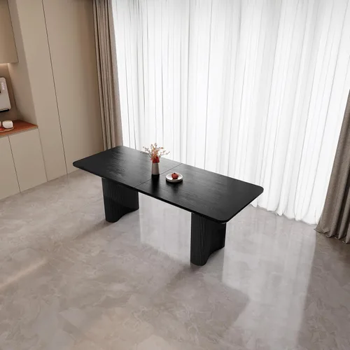 Vista 14 de Mesa de comedor de 63.14 pulgadas, mesa de cocina rectangular moderna, mesa de comedor para el hogar para cocina, bar, sala de estar, espacio Blanco