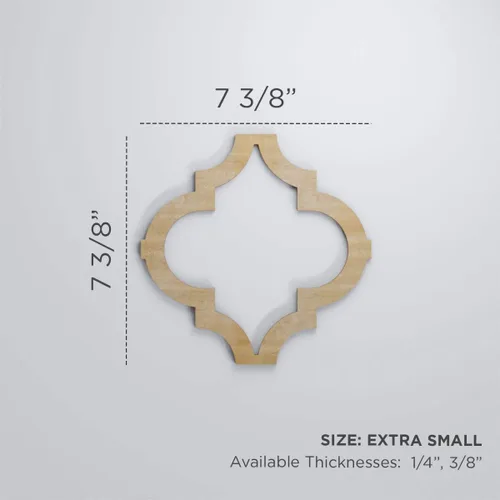 Vista 2 de Ekena Millwork 7 3/8'W X 7 3/8' H Extra pequeños Marrakech decorativos paneles de pared de madera calado, cereza