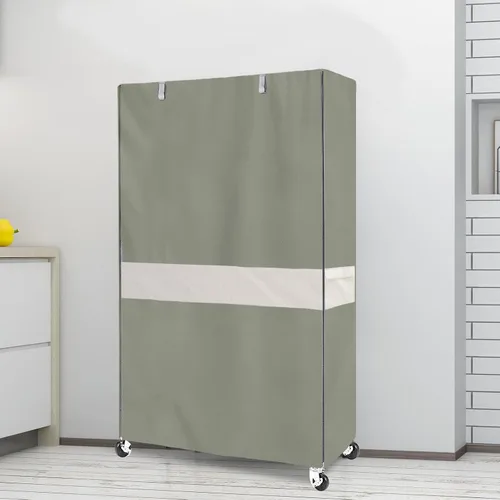 Vista 6 de Funda impermeable para estante de alambre resistente, protector de estantería de almacenamiento de garaje, ajuste universal de 36 x 14 x 72 Verde